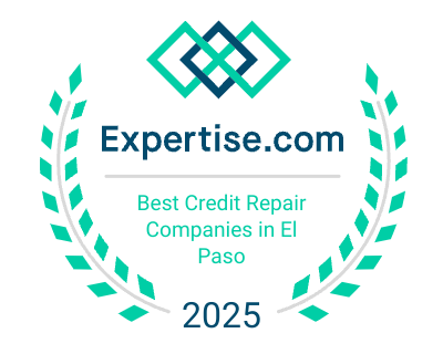 Expertise.com recognition badge to Credit Restructuring Solutions as one of the best credit financial coaching companies in El Paso, Texas.